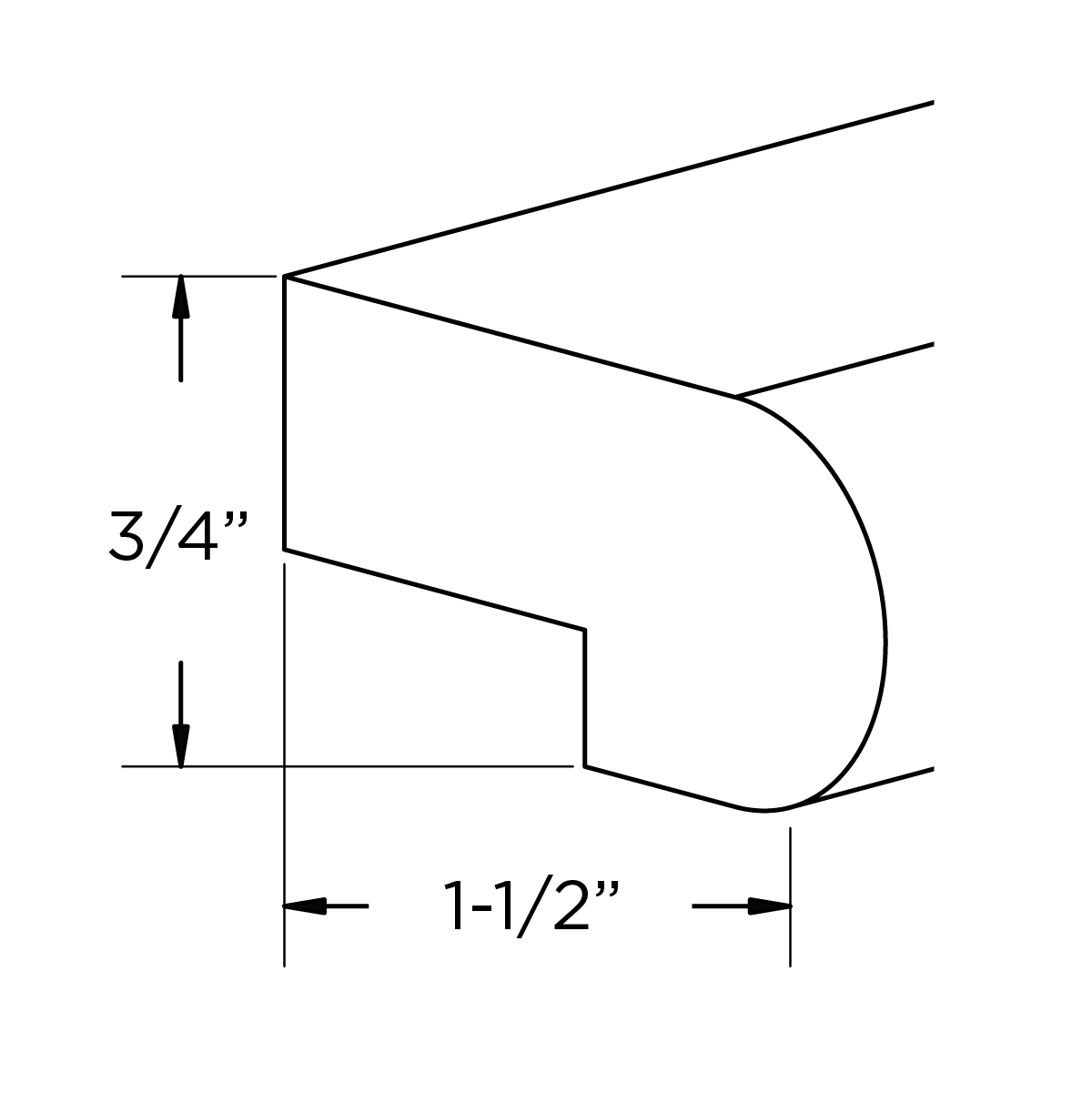 Chair Rail Molding - Contemporary 3/4