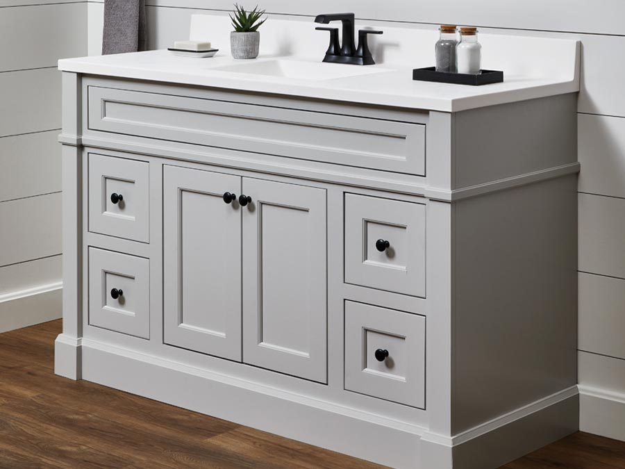 Bertch Essence 36 In. W x 34-1/2 In. H x 21 In. D Graphite Furniture Style  Vanity Base without Top, 2 Door - Triple A Building Center
