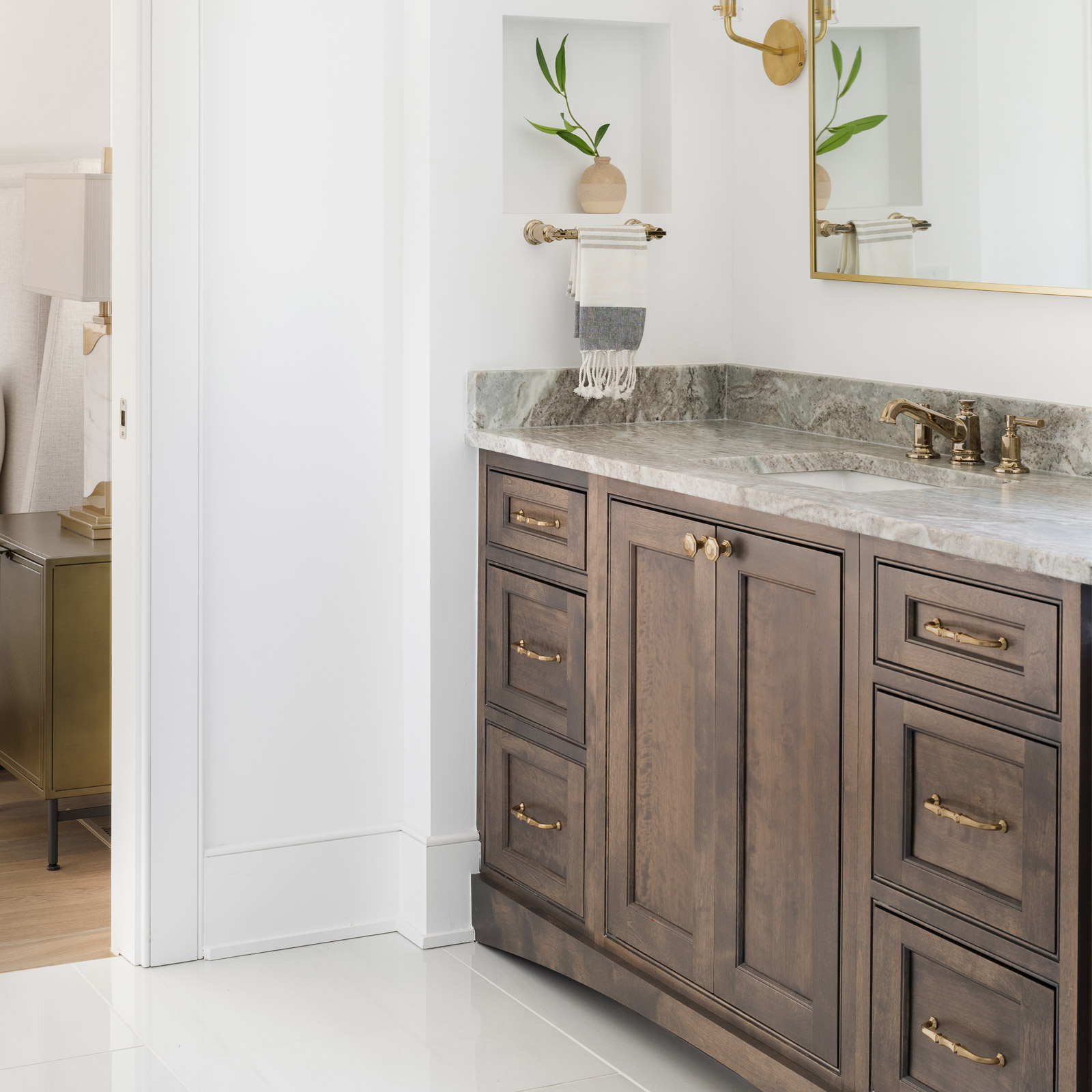 crafted birch vanity in our Edgewood Inset door style, using our Kitchen+ catalog