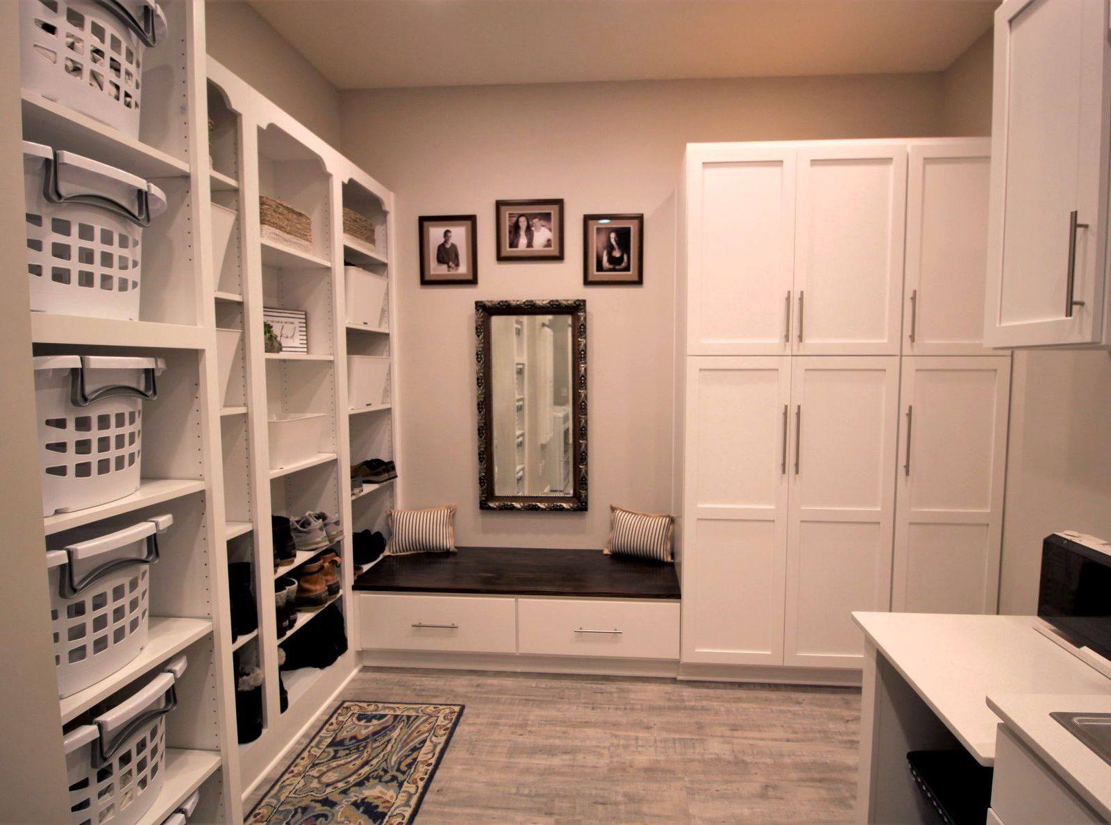 Custom hall or entry cabinets can help ensure a clutter-free organized home