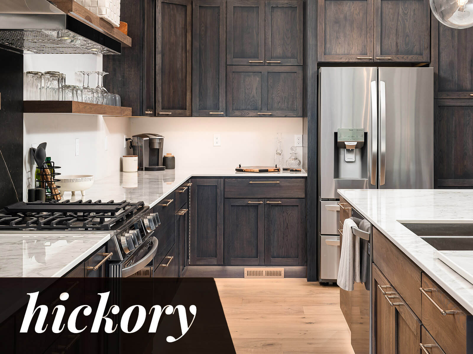 Modern Hickory Wood Kitchen & Bath Cabinets by Bertch.