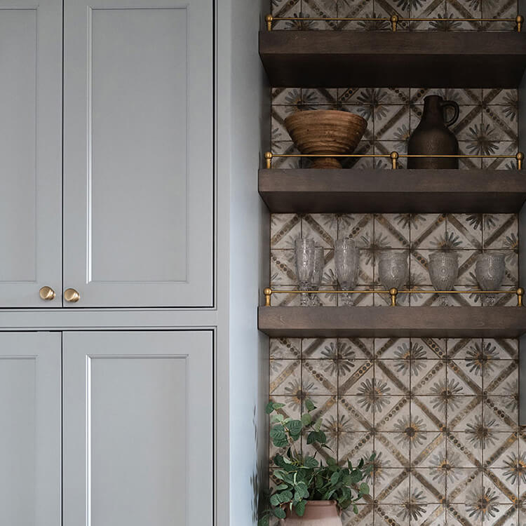 Bold walls in pantry.