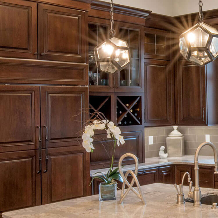 Kitchen wine racks.