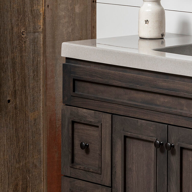 Rustic style bathroom vanity from Bertch.