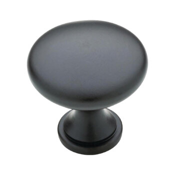 With a soft mushroom design style this cabinet knob features round corners without any sharp edge for a delicate and comfortable look. This model comes with a dramatic Matte Black finish.