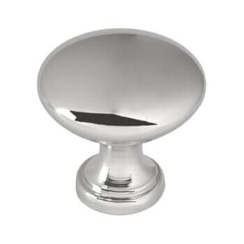 With a soft mushroom design style this cabinet knob features round corners without any sharp edge for a delicate and comfortable look. This model comes with a eye-catching Polished Chrome finish.