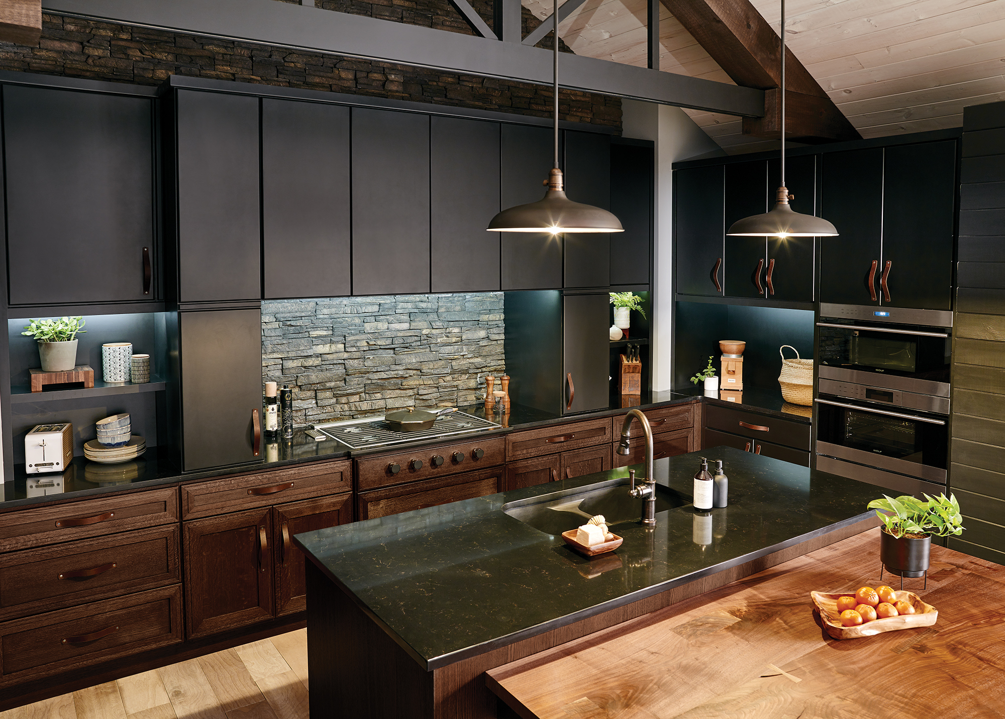 A black and moody kitchen remodel.