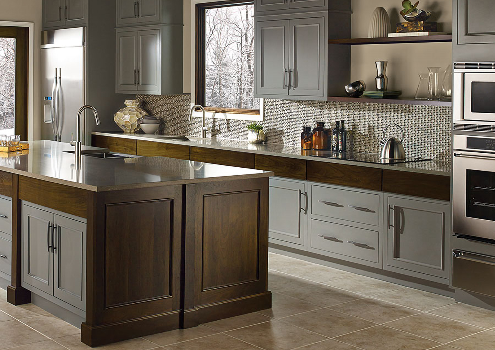 Moody and saturated hues in a kitchen remodel.