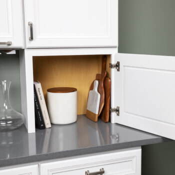 Easily store your miscellaneous countertop items to rid the clutter with Bertch's collection of Appliance Garage cabinets.