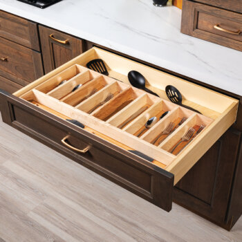 Keep your cutlery organized with this sturdy Cutlery Tray addition to your solid wood drawer box from Bertch Cabinet.